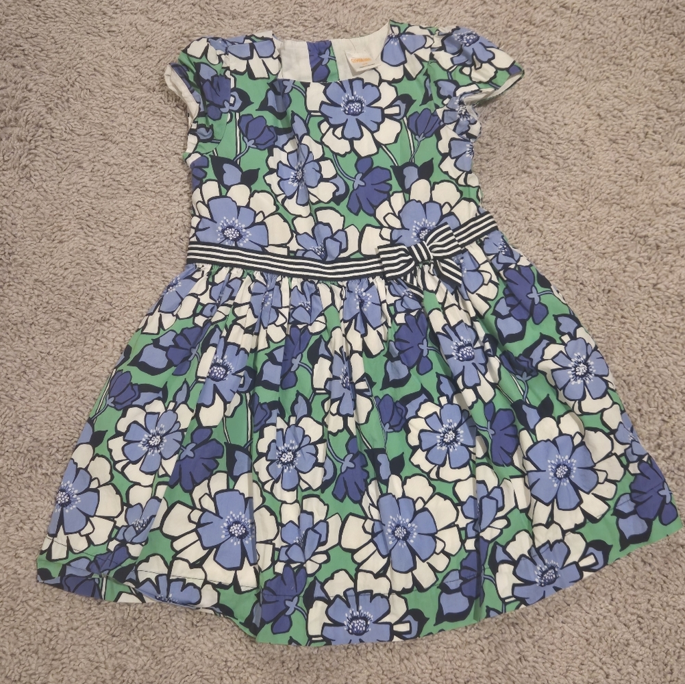 Gymboree Floral Blue and Green Kids Dress Size 3t